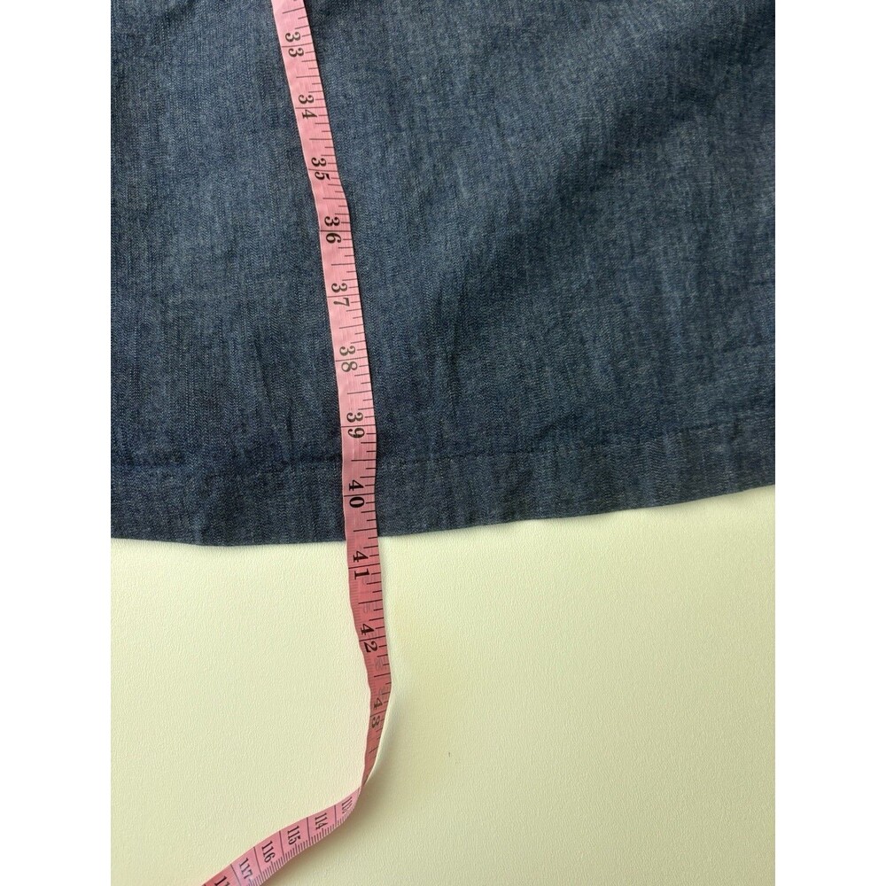 Anne Klein Shift Stretch Denim Blue 1/4 Zip Short Sleeve  Knee Length Dress 1XL - Picture 7 of 13